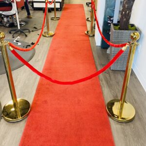 Gold Stanchions with Red Ropes