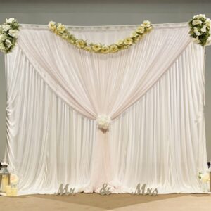White Backdrop with Garlands  - 10ft