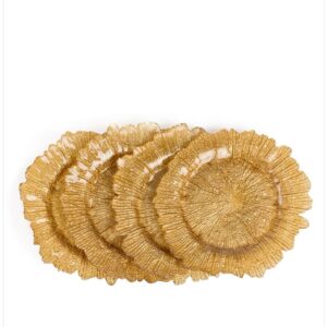 Glass Reef Gold Charger Plates