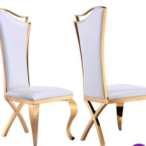 Gold and White Chairs - Set of 2